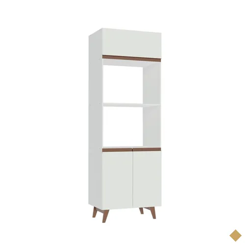 Torre Quente Armário de Cozinha 70 cm 3 Portas Branco Reims Madesa
