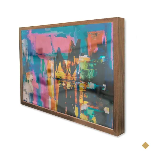 Quadro Decorativo Caixa Alta com Vidro Abstrato Intense TaColado Moldura…