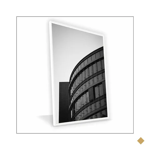 Quadro Janela Lateral Vinil com Vidro Tamanho-moldura 20x20 Caixa Cor Branca