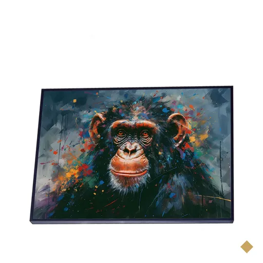 Quadro Macaco de Aquarela Vinil sem Vidro