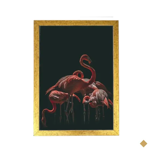Lindo quadro decoração elegante flamingos DRD7484