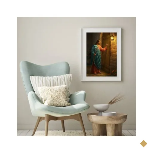 Quadro Jesus Batendo a Porta - 60x48cm:madeira Preta