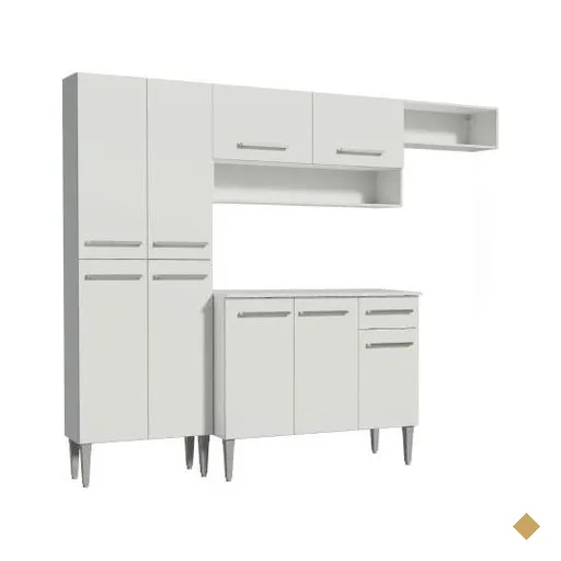 Cozinha Compacta Madesa Emilly Top com Armário e Balcão - Branco