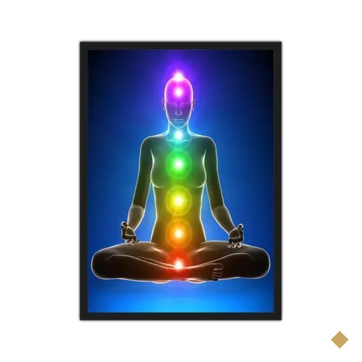 Quadro Decorativo Budismo Meditação Chacras Ioga Moldura G12