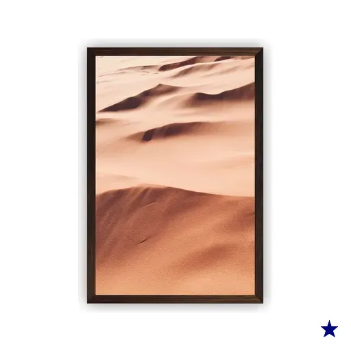 Quadro decorativo com moldura branca e vidro Areia do deserto