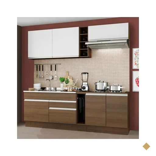 Cozinha Completa Madesa Parma com Armário Rustic/Branco e Balcão Rustic (Sem…