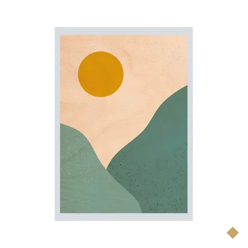 Quadro Sol Montanhas Wood Print wood-656