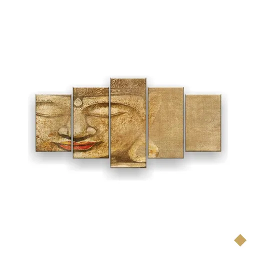 Quadro Decorativo Buda Fundo Oriental 129x61 5pc Sala