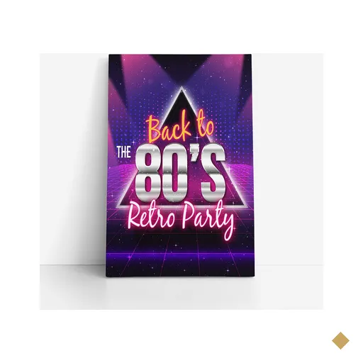 Quadro Retro Party Festa Back To The 80's Canvas 140x90cm
