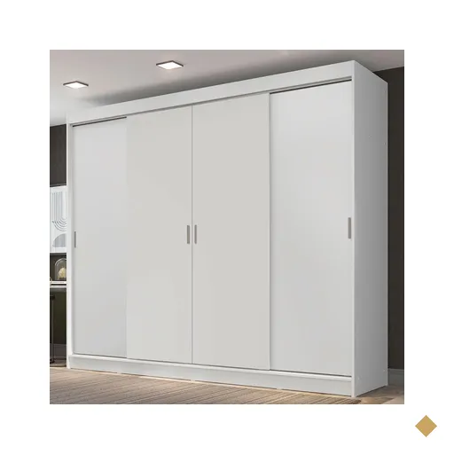 Guarda-Roupa Casal Madesa Austin 4 Portas de Correr 3 Gavetas - Branco