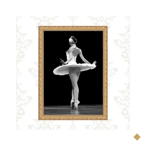 Quadro Moldura Dourada Fotografia Bailarina 24x18cm:com Acetato