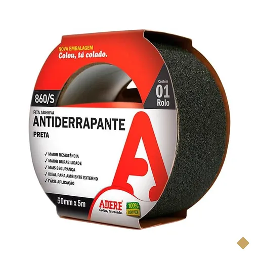 Fita adesiva antiderrapante, 50mm x 5m, Preta, 860s 3006310219, Adere - RL 1 UN