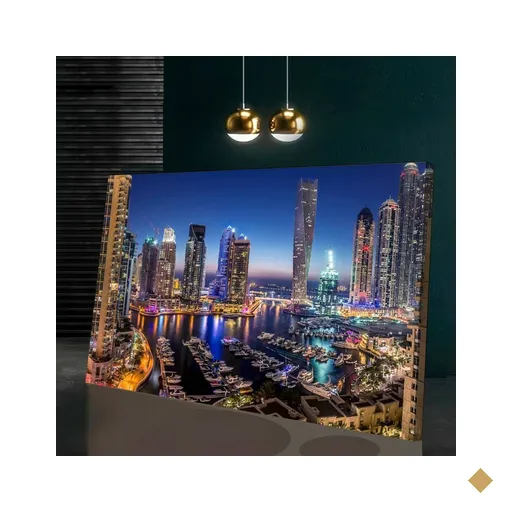 Quadro Decorativo Noite Em Dubai:60x40/BRANCA