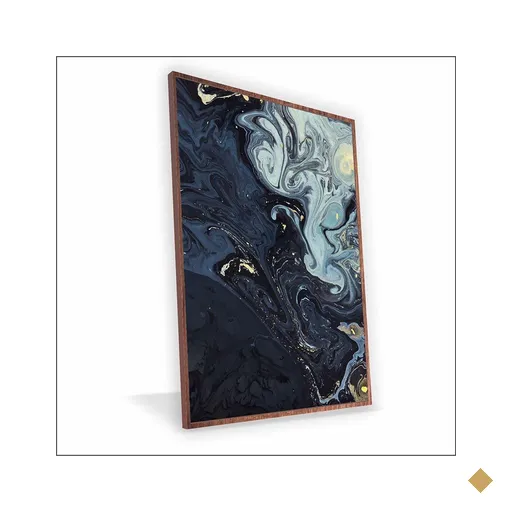 Quadro Abstrato Espacial Canvas com Vidro Tamanho-moldura 40x30 Caixa Cor…