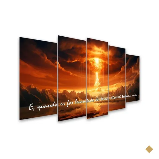 Kit Quadro Decorativo Religioso para Sala de Estar 73x39cm - Pallazio