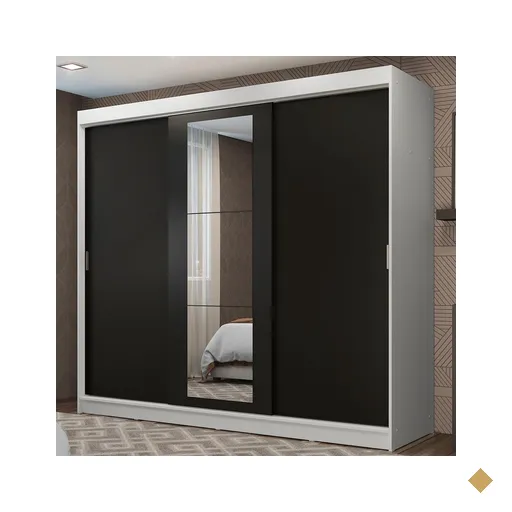 Guarda-Roupa Casal Madesa Kansas 3 Portas de Correr com Espelho 3 Gavetas -…