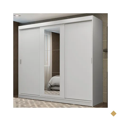 Guarda-Roupa Casal Madesa Kansas 3 Portas de Correr com Espelho 3 Gavetas -…