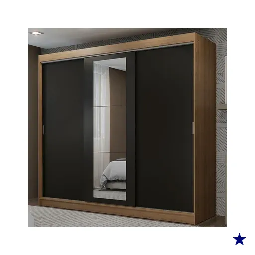 Guarda-Roupa Casal Madesa Kansas 3 Portas de Correr com Espelho 3 Gavetas -…