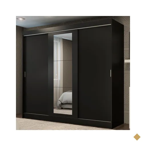 Guarda-Roupa Casal Madesa Kansas 3 Portas de Correr com Espelho 3 Gavetas -…