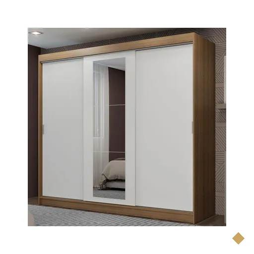 Guarda-Roupa Casal Madesa Kansas 3 Portas de Correr com Espelho 3 Gavetas -…