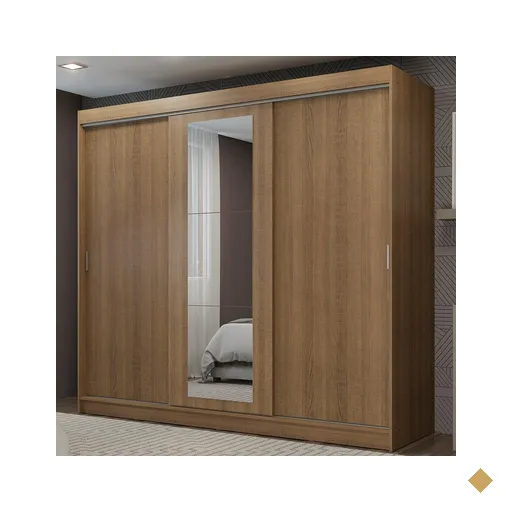 Guarda-Roupa Casal Madesa Kansas 3 Portas de Correr com Espelho 3 Gavetas -…