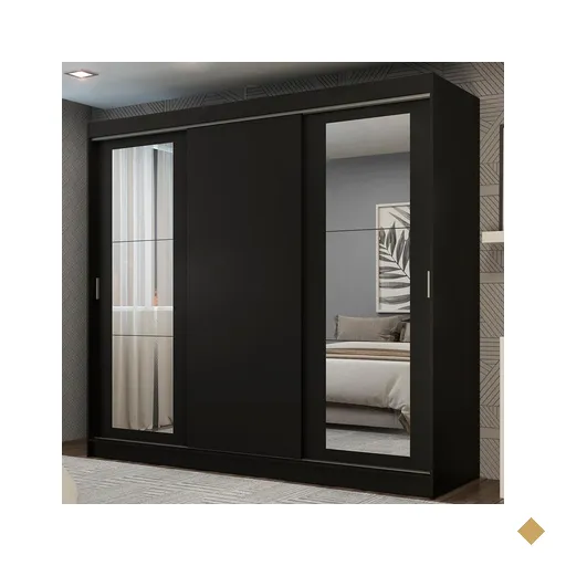 Guarda-Roupa Casal Madesa Kansas 3 Portas de Correr com Espelhos 3 Gavetas -…