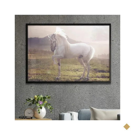 Quadro Decorativo Cavalo Branco-24x34Cm