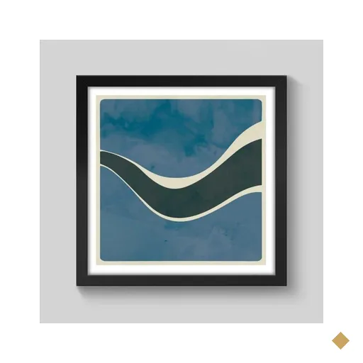 Quadro Horizonte 99 - 20x20cm - Moldura Caixa Preto