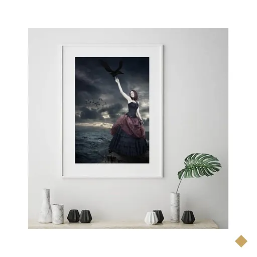 Quadro Pomba Gira Sete Saias - 60x48cm:madeira Preta
