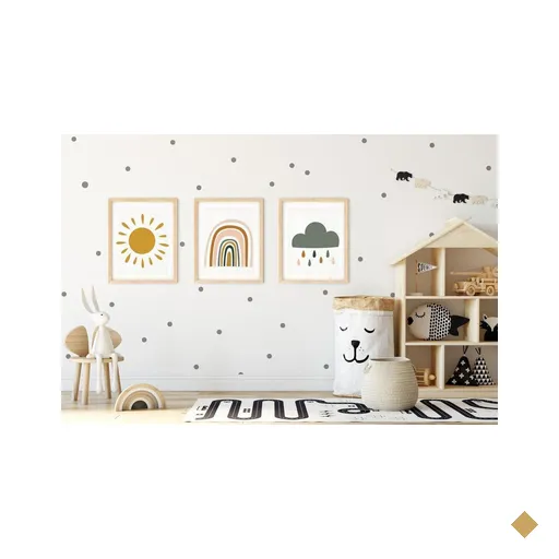 Kit Quadro Infantil Sol E Chuva Boho