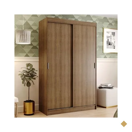 Guarda-Roupa Solteiro Madesa Tokio 2 Portas de Correr 2 Gavetas - Marrom