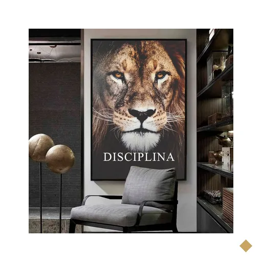 Quadro Motivacional Disciplina em Tela Canvas Tacolado Moldura Flutuante 4,5cm…