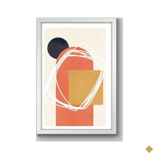 Quadro Composição Retangular Colorido 02 Arts Memphis 30x20cm Papel…