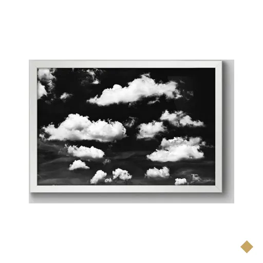 Quadro Fotografia Céu Escuro - 45x30cm - Moldura Padrão Branco