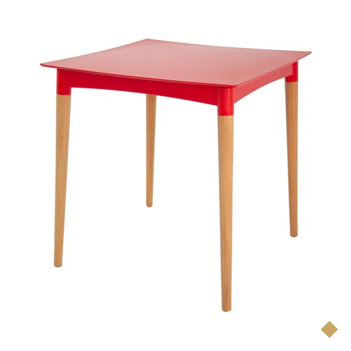 Mesa Tramontina Diana 70 x 70 x 72 cm em Polipropileno Vermelho com Pernas de…
