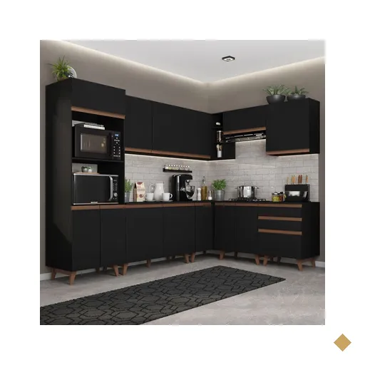 Cozinha Completa de Canto Madesa Reims 462001 com Armário e Balcão