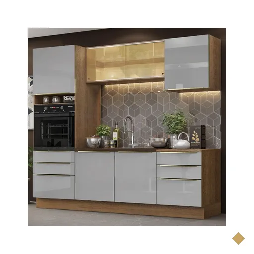 Cozinha Completa Madesa Lux 240002 com Armário e Balcão
