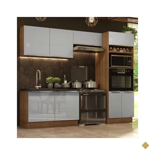 Cozinha Completa Madesa Lux 270001 com Armário e Balcão