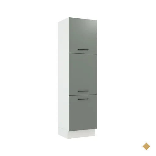 Paneleiro Armário de Cozinha 60 cm 3 Portas Rustic/Cinza Agata Madesa