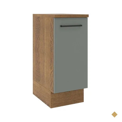 Balcão Armário de Cozinha 35 cm 1 Porta Rustic/Cinza Agata Madesa