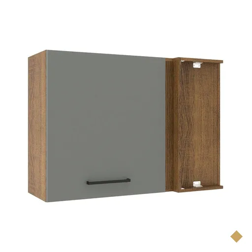 Armário de Cozinha Aéreo de Canto 1 Porta Rustic/Cinza Agata Madesa