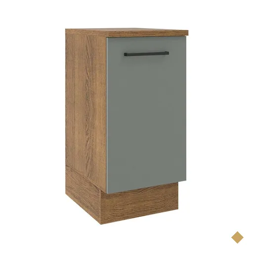 Balcão Armário de Cozinha 40 cm 1 Porta Rustic/Cinza Agata Madesa