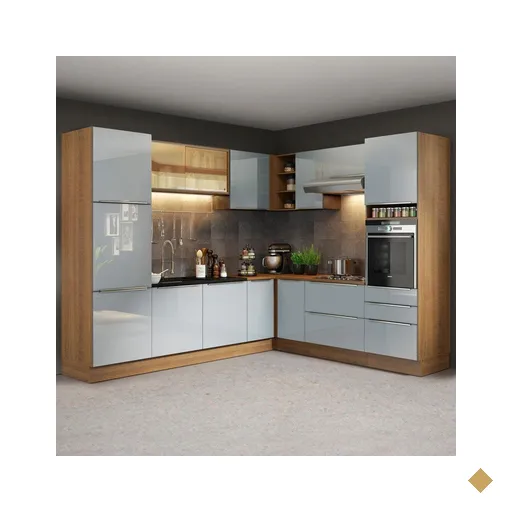 Cozinha Completa de Canto Madesa Lux 526001 com Armário e Balcão -…