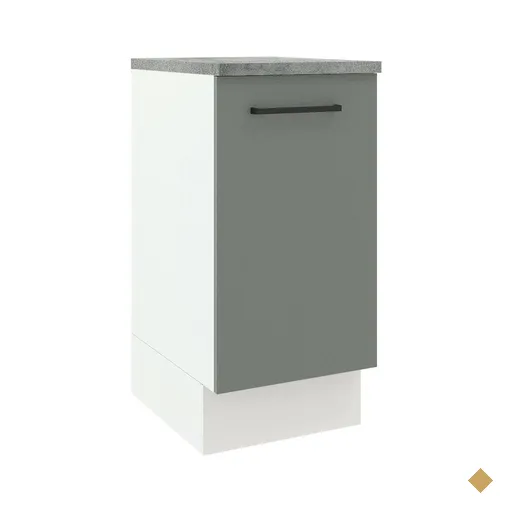 Balcão Armário de Cozinha 40 cm 1 Porta Branco/Cinza Agata Madesa