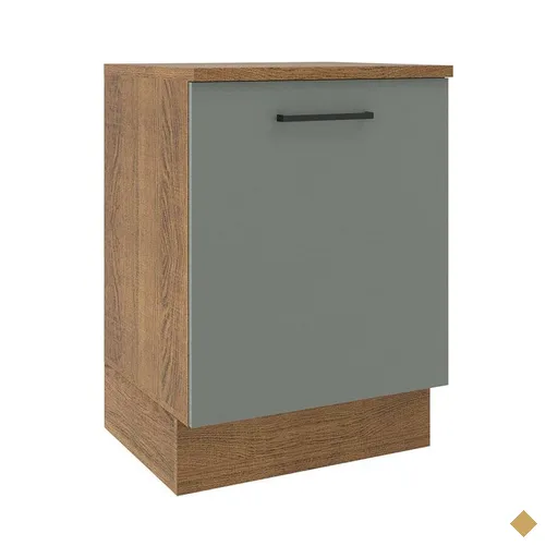 Balcão Armário de Cozinha 60 cm 1 Porta Rustic/Cinza Agata Madesa