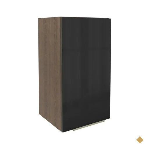 Armário Aéreo Madesa Lux 35 cm 1 Porta - Rustic/Preto