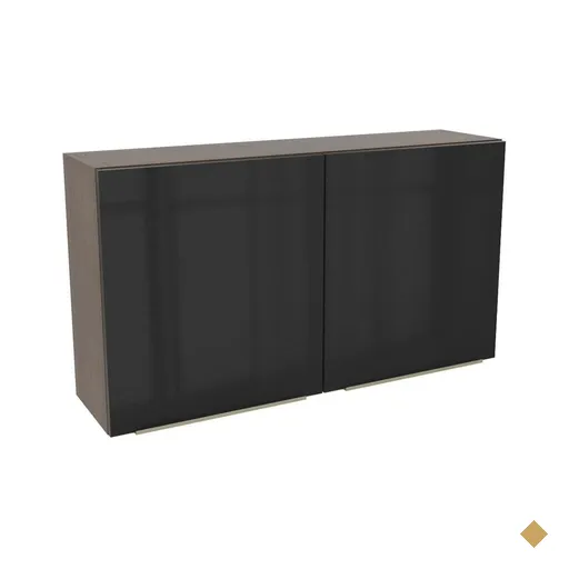 Armário Aéreo Madesa Lux 120 cm 2 Portas - Rustic/Preto