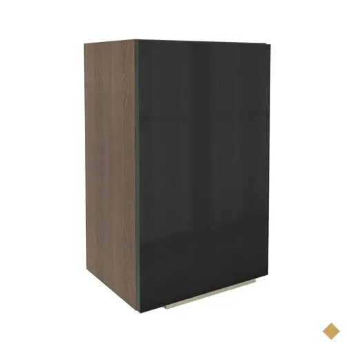 Armário Aéreo Madesa Lux 40 cm 1 Porta - Rustic/Preto