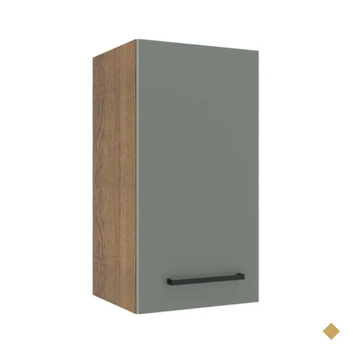 Armário de Cozinha Aéreo 35 cm 1 Porta Rustic/Cinza Agata Madesa