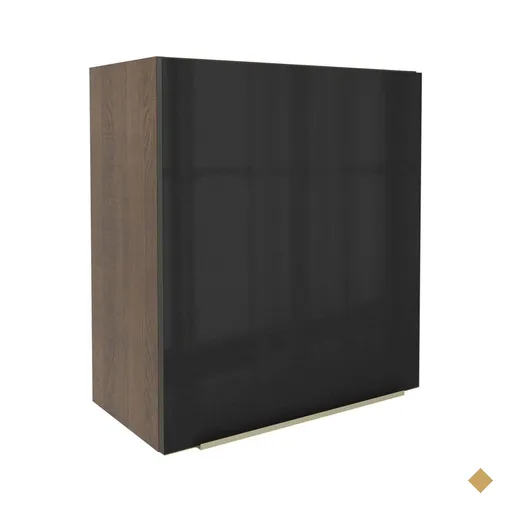 Armário Aéreo Madesa Lux 60 cm 1 Porta - Rustic/Preto